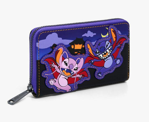 Loungefly Disney Lilo & Stitch Vampire Angel & Stitch Small Zip Wallet NWT