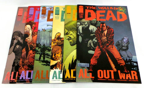 The Walking Dead #121 122 123 124 125 126 All Out War Robert Kirkman 1st Prints