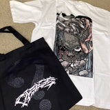 Pushead x NTWRK Peace Brutha White T-Shirt Mens Size M New with Tote Metallica